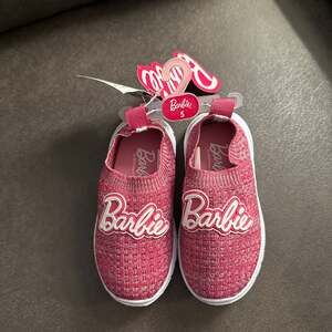 Barbie Mattel Toddler Girls Pink Woven Slip-On Sneakers